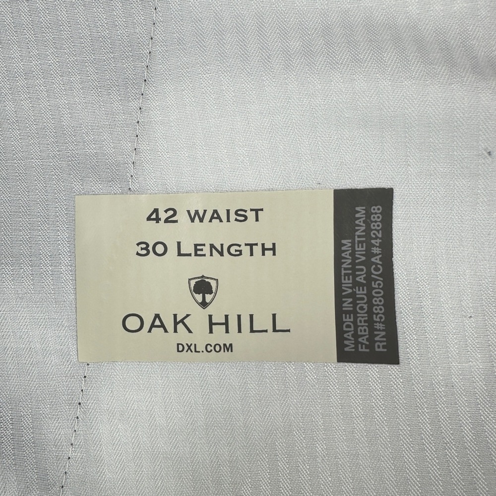 Oak Hill Dress Pants Mens 42x30 Taupe Brown Pleated Front Polyester Trousers - Picture 10 of 12